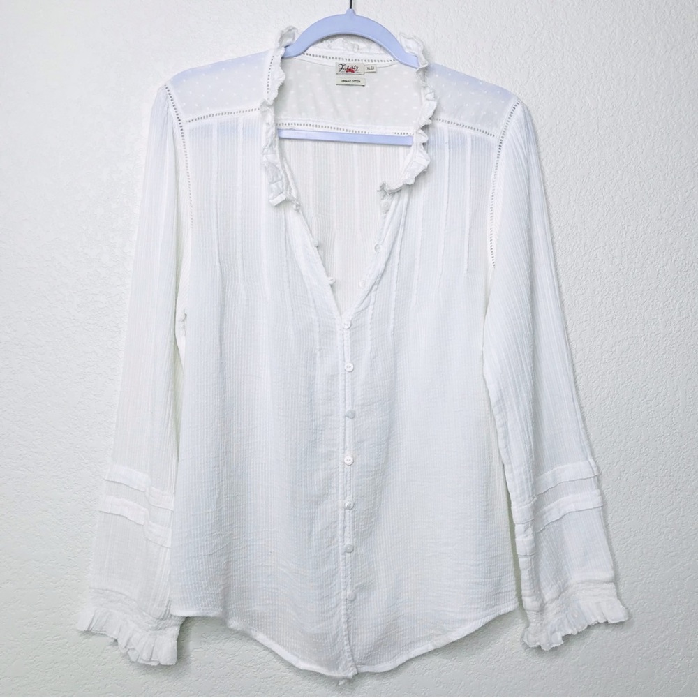 FAHERTY Willa Organic Cotton Blouse White - Picture 7 of 15